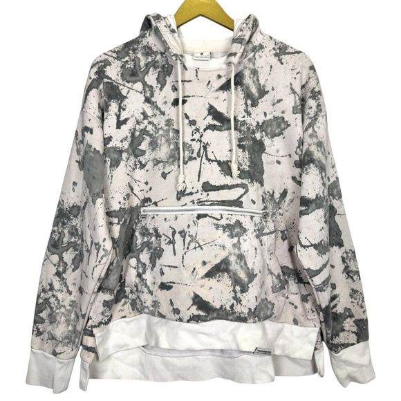 Nike Womens Standard Issue Hoodie XL Paint Splatter Gray Zip Pocket FLY Logo - Picture 1 of 9